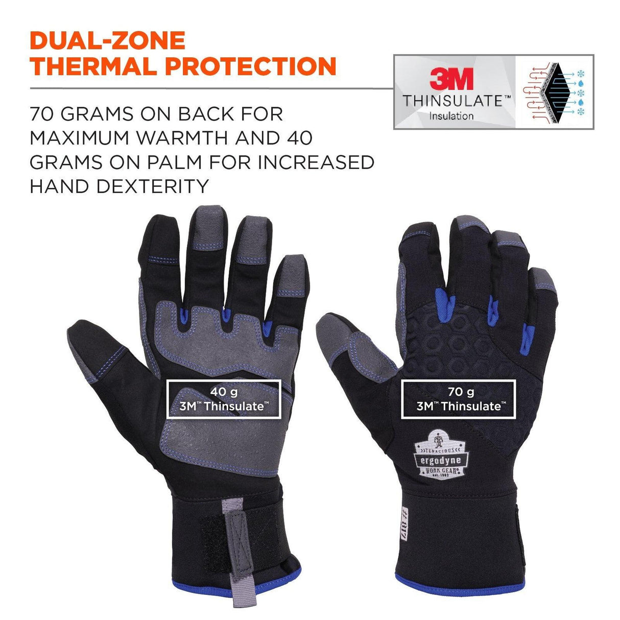 Ergodyne ProFlex 817 Thermal Utility Gloves - Black (Large)