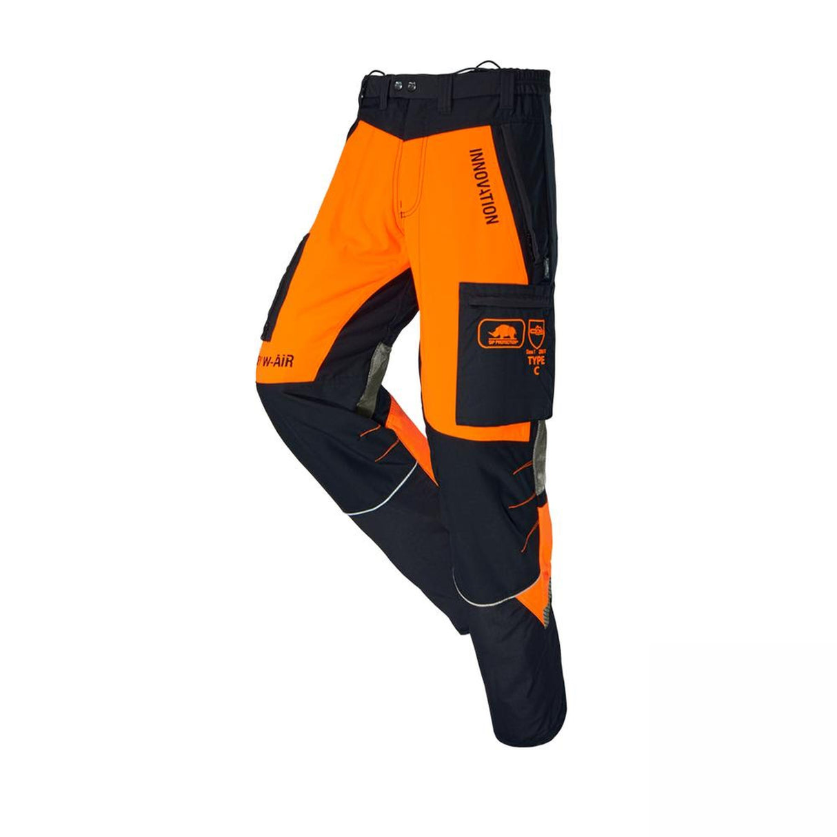 SIP Protection Canopy W-AIR Type C Chainsaw Trousers - Long Leg - Orange / Black