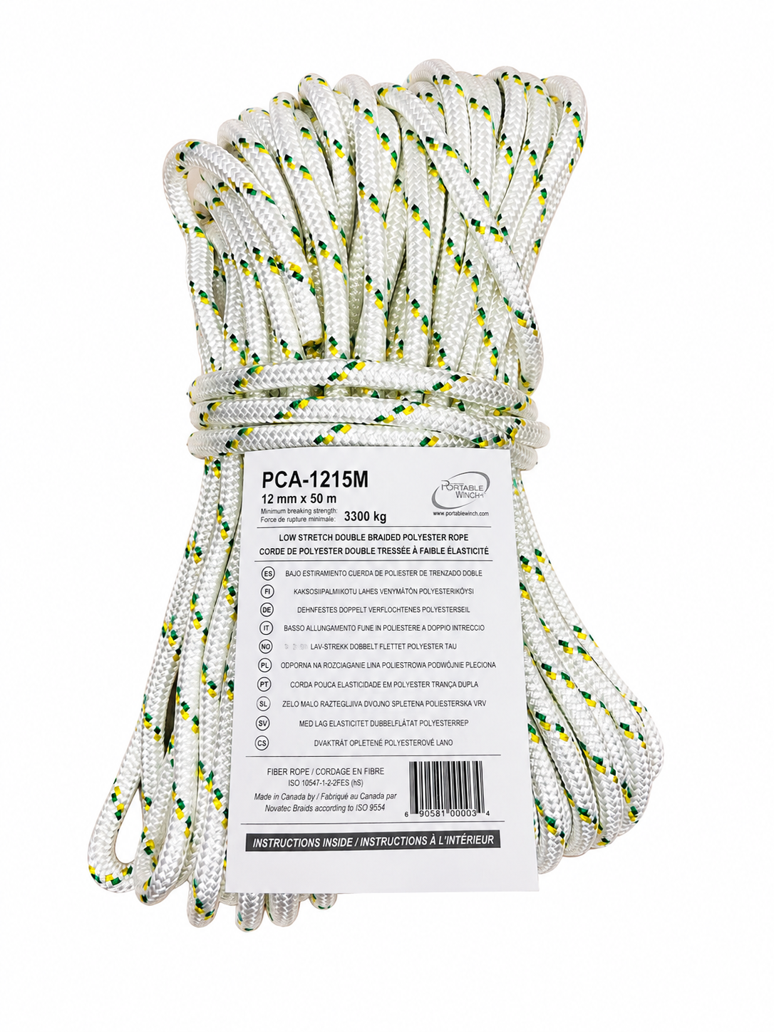 Portable Winch 12mm Double Braid Rigging Rope – 50m