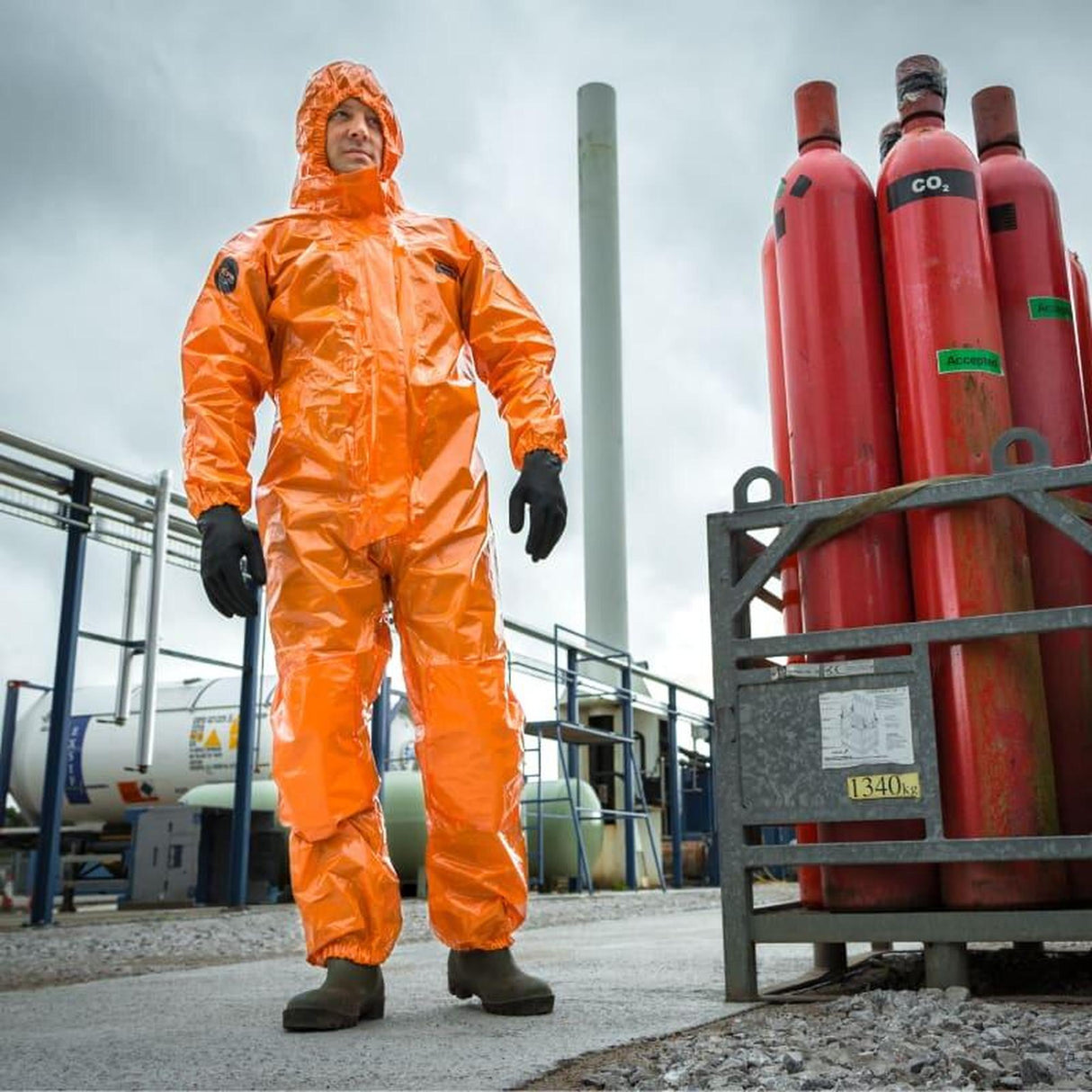 AlphaChem X350 Limited Life Chemical Coverall Type 3/4 Orange