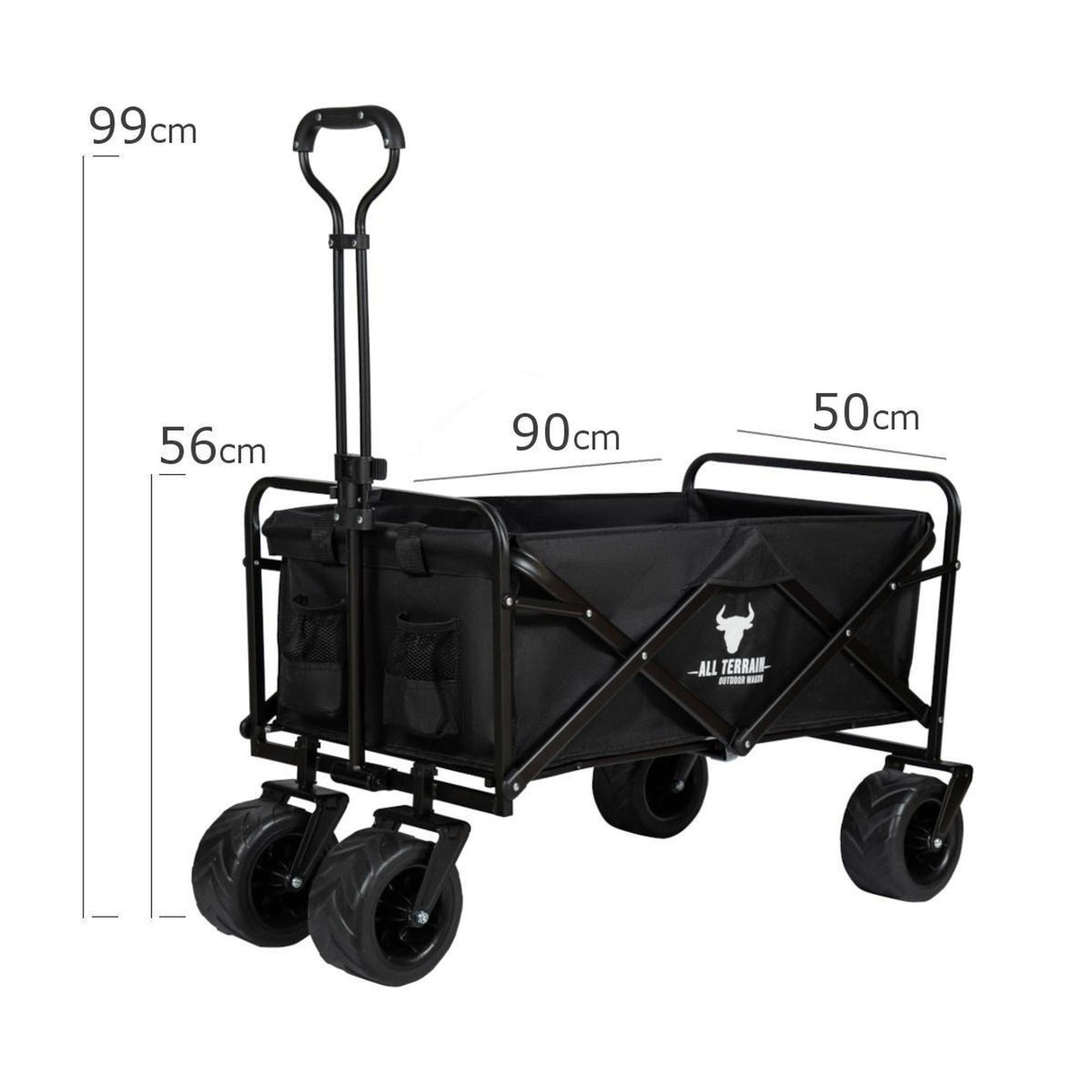 Bull All Terrain Folding Outdoor Wagon Trolley - Black