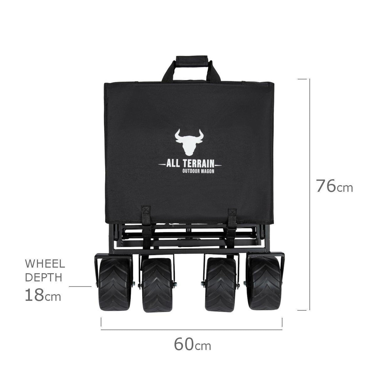 Bull All Terrain Folding Outdoor Wagon Trolley - Black