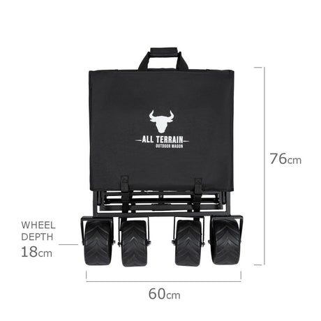 Bull All Terrain Folding Outdoor Wagon Trolley - Black