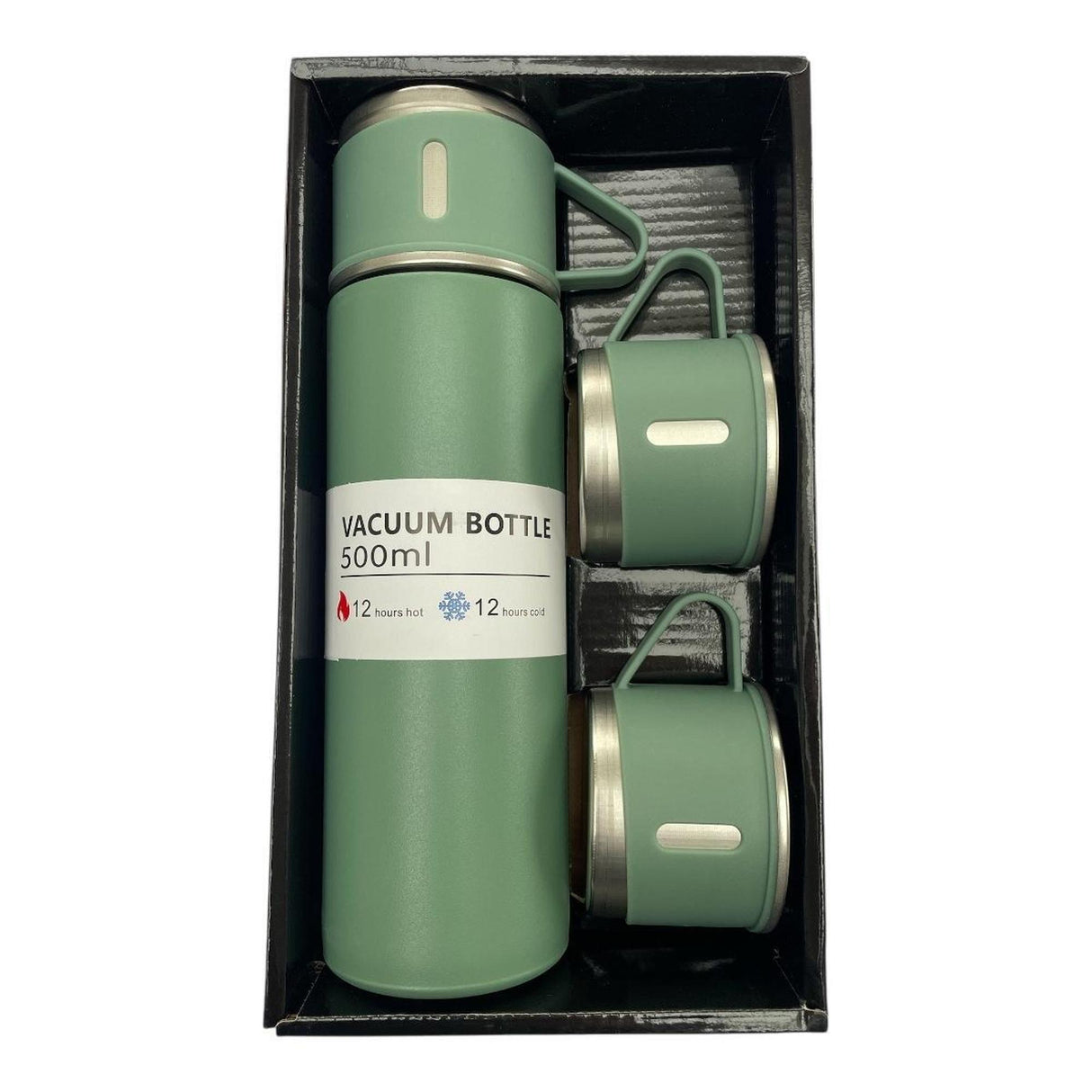 CEuk Vacuum Insulated Stainless Steel Flask Set Bottle 500ml and Cups