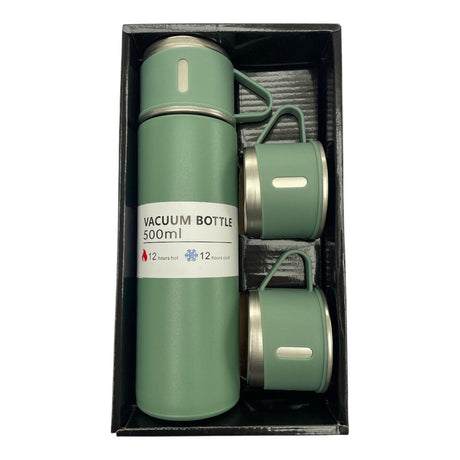 CEuk Vacuum Insulated Stainless Steel Flask Set Bottle 500ml and Cups
