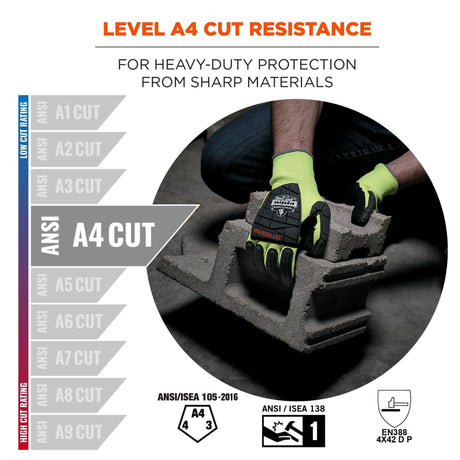 Ergodyne ProFlex 7141 Hi-Vis Nitrile Coated Cut-Resistant Gloves