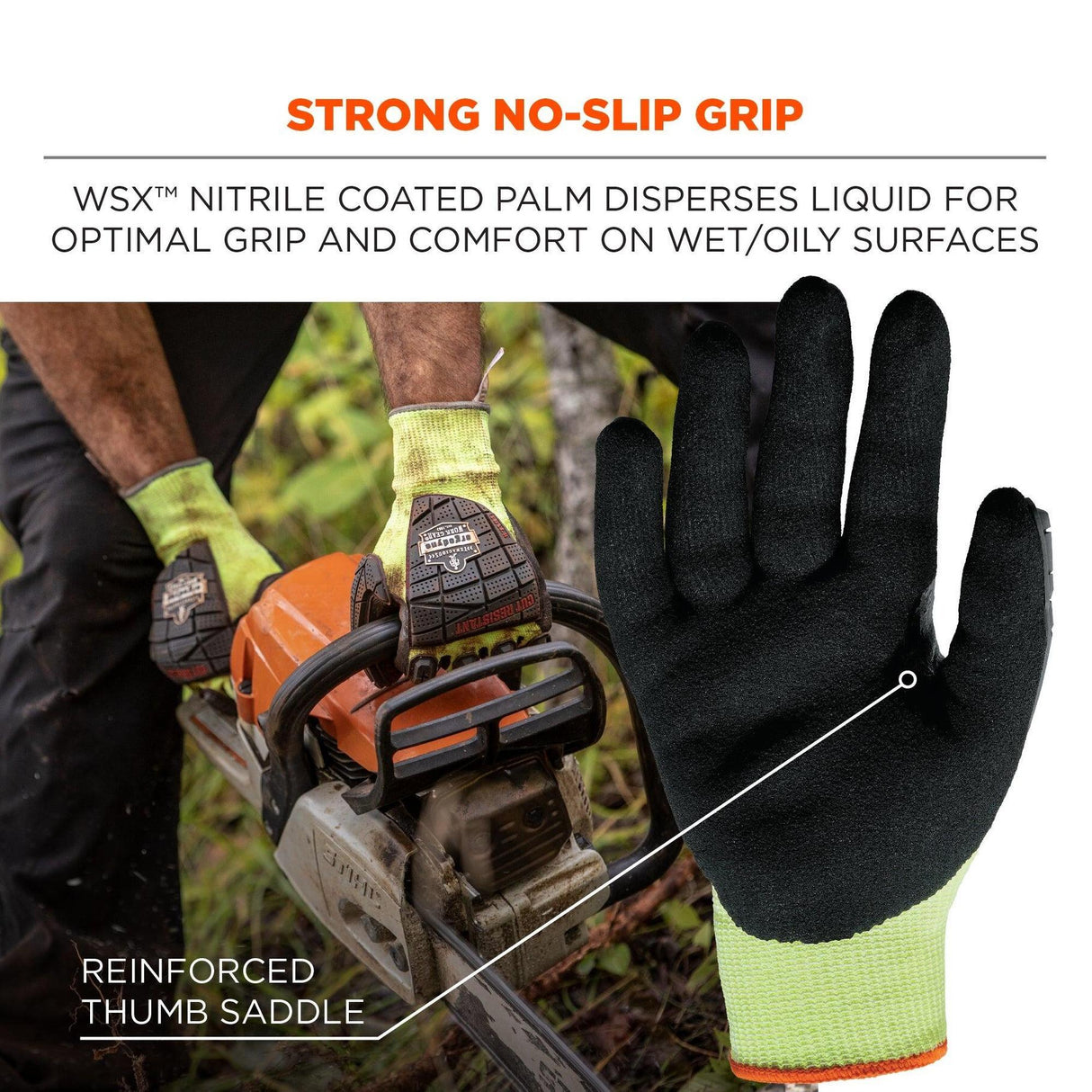 Ergodyne ProFlex 7141 Hi-Vis Nitrile Coated Cut-Resistant Gloves