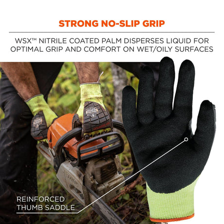 Ergodyne ProFlex 7141 Hi-Vis Nitrile Coated Cut-Resistant Gloves