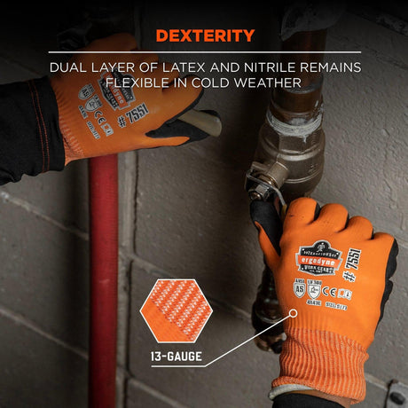 Ergodyne ProFlex 7551 Coated Waterproof Cut-Resistant Winter Work Gloves