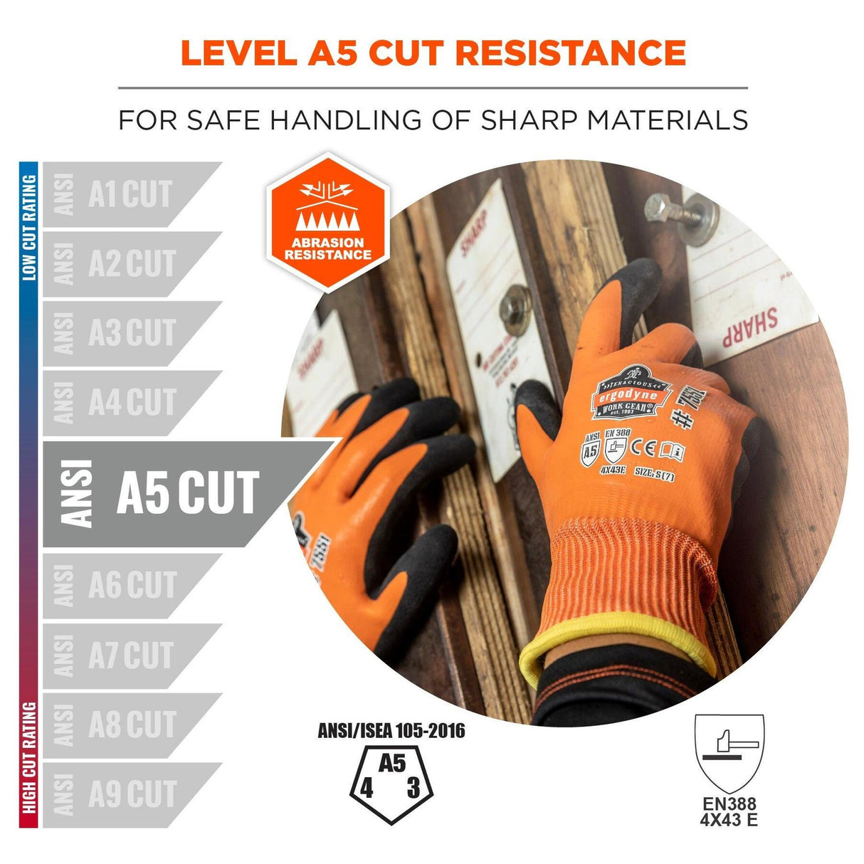 Ergodyne ProFlex 7551 Coated Waterproof Cut-Resistant Winter Work Gloves