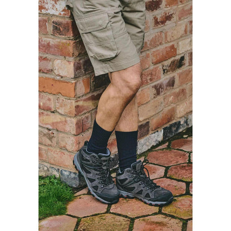 HJ Hall Indestructable Cushion Sole Work Boot Socks - Black UK 6-11