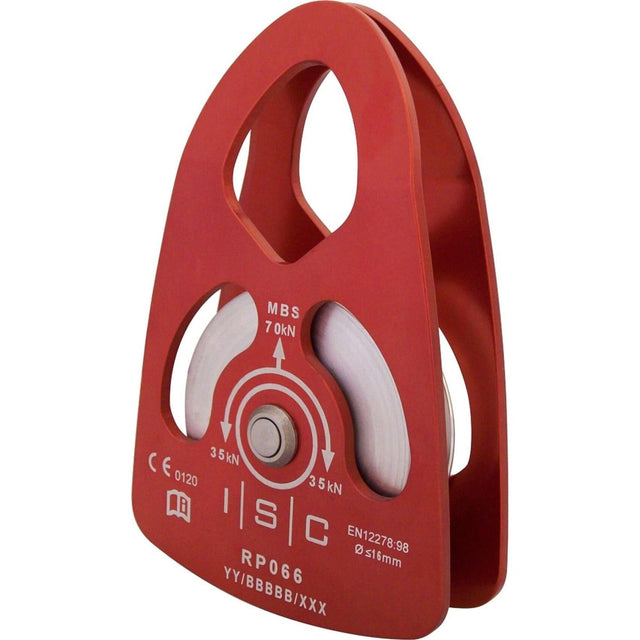 ISC 13mm Large Single Prusik Pulley Aluminium Red - 70kN
