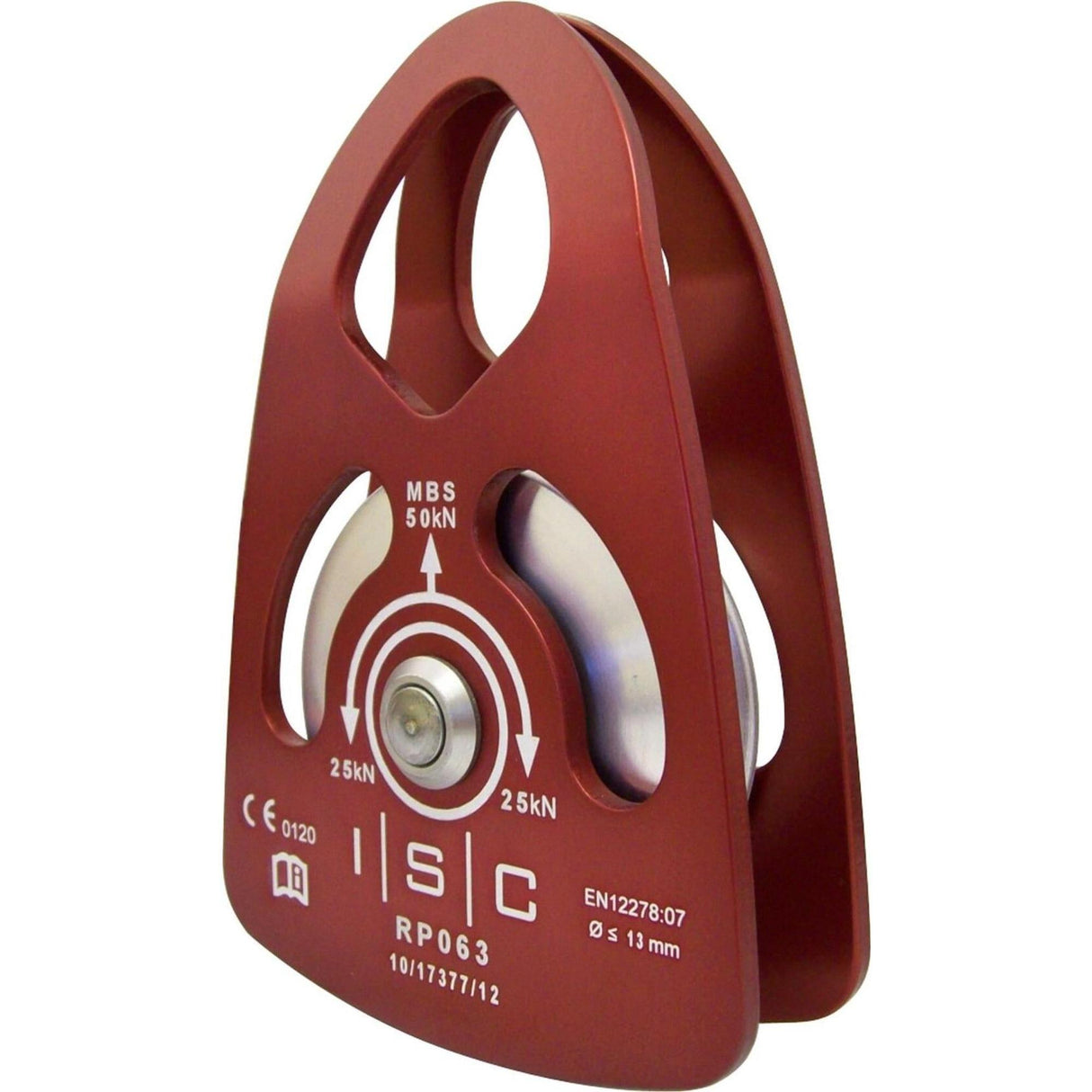ISC 13mm Medium Single Prusik Pulley Aluminium Red - 50kN