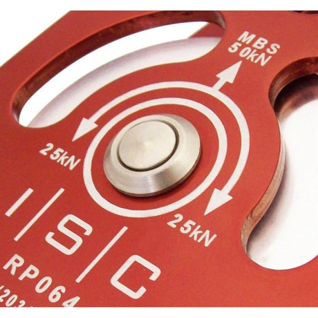 ISC 16mm Large Double Aluminium Pulley Red - 70kN