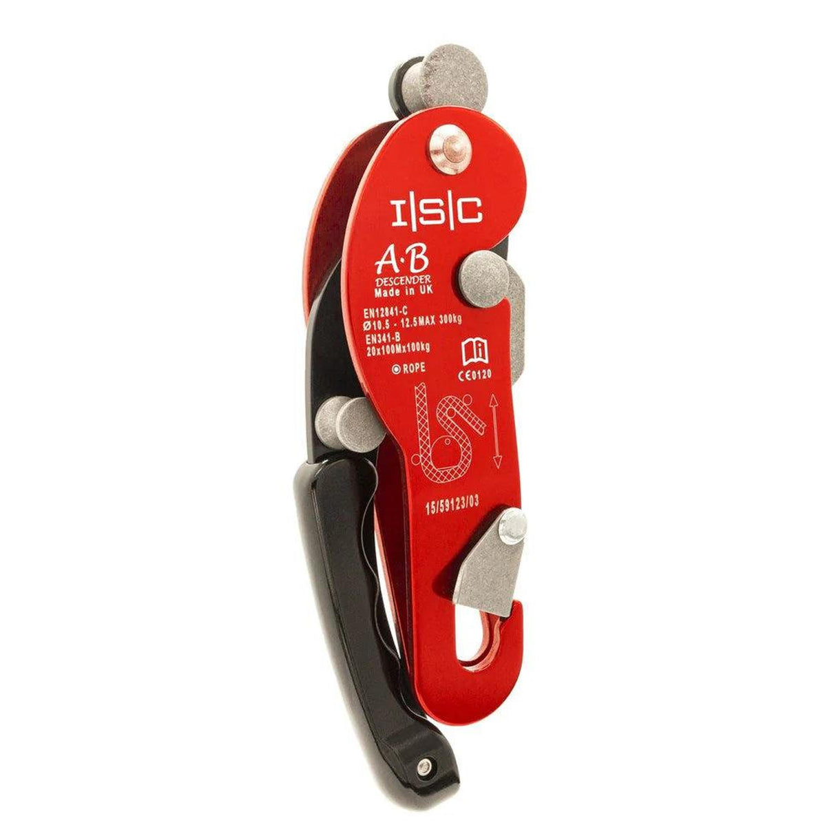 ISC A-B Descender for 10.5 - 11.5mm Rope - Red (some small superficial marks)