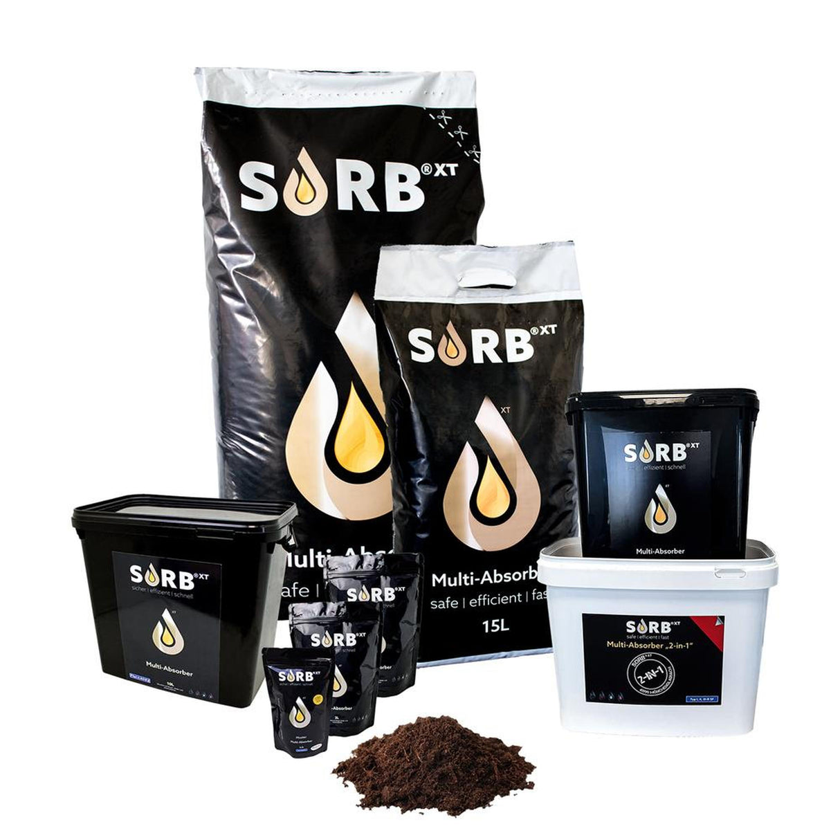 SORB XT 5 L Oil & Chemical Spill Kit Sachet Organic Binder - Absorbs 3.6 Litre