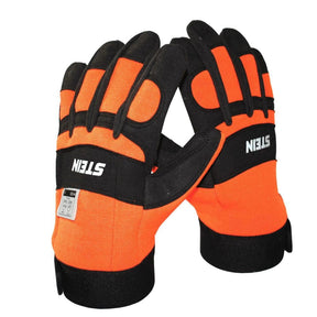 STEIN Chainsaw Gloves Orange/Black - Left Hand Protection (Ex display)