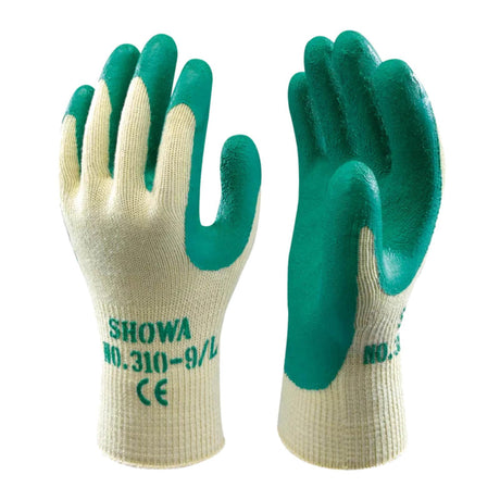 Showa 310 Latex Coated Grip Gloves - Green