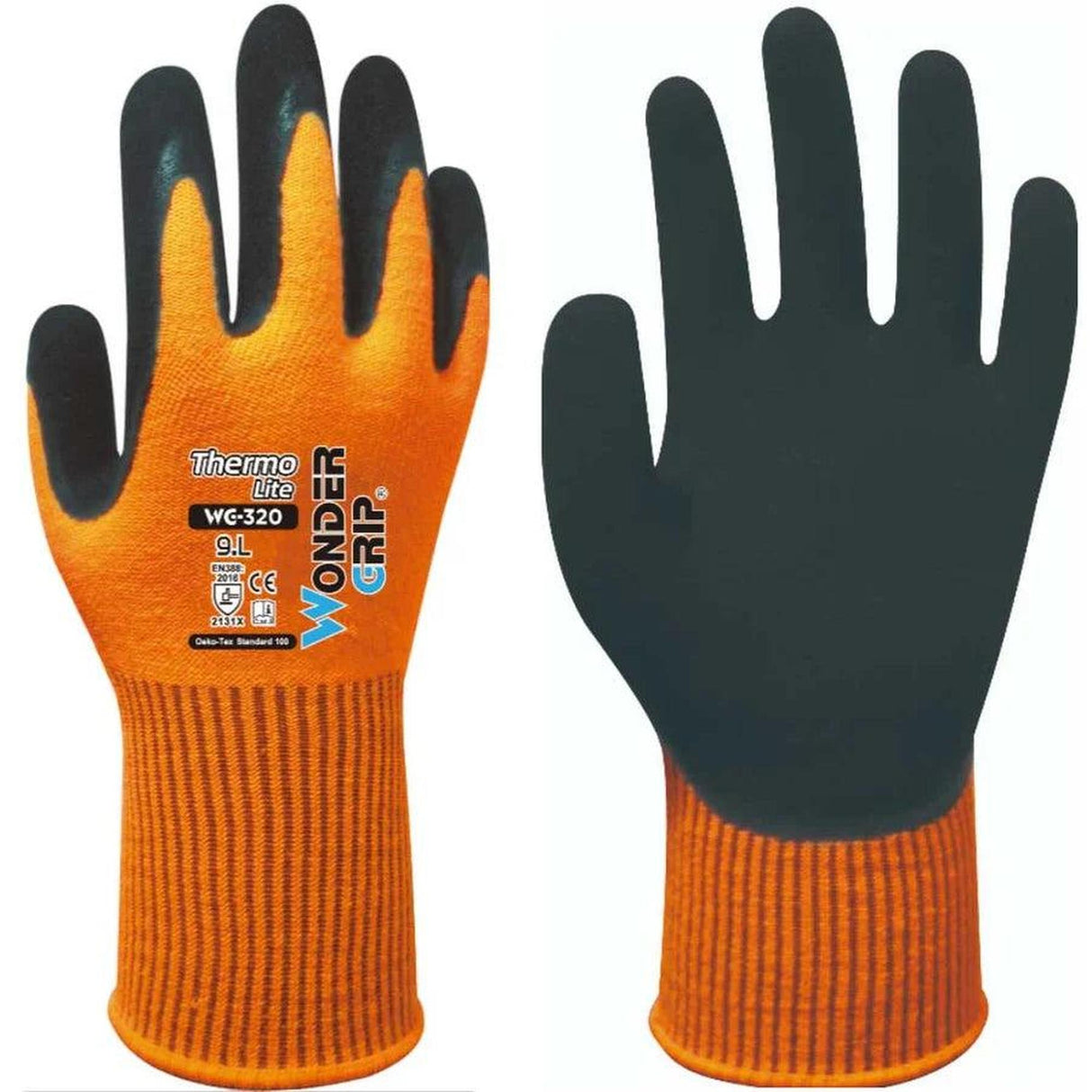 Wondergrip Thermo Lite Cold Handling Gloves High-Vis Orange - Size 8